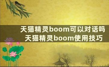 天猫精灵boom可以对话吗 天猫精灵boom使用技巧